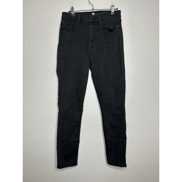 7 For All Mankind Denim - 7 For All Mankind Women's Cropped Gwenevere Mid Rise‎ Black Jean Size 27